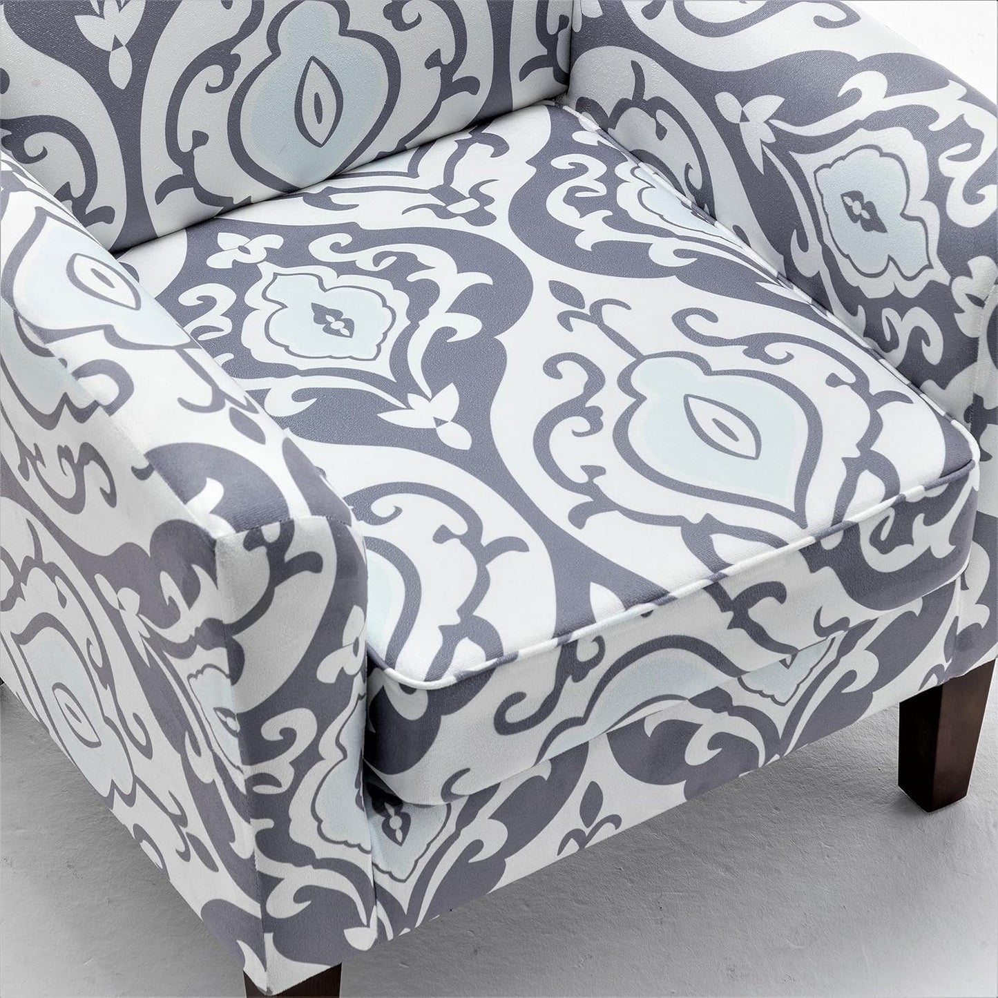 US Pride Furniture Modern Accent Armchair for Office and Living Room Decor with Birch Wood Frame and Microfiber Upholstery, Easily Assembled Arm Chair with Removable Cushions, 05 Printed Fabric