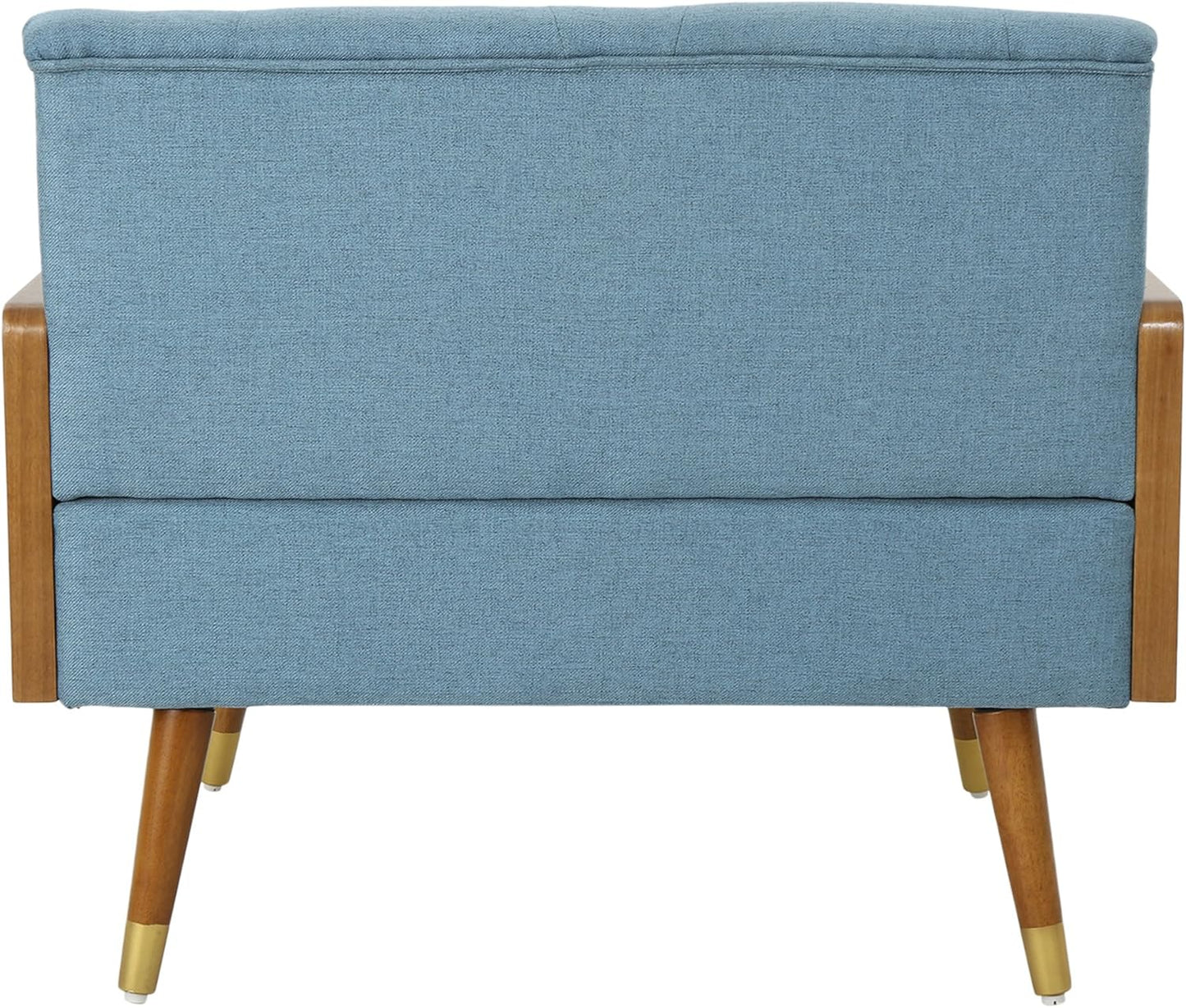 Christopher Knight Home Greta Mid Century Modern Fabric Club Chair, Blue, Dark Walnut 30.5D x 37.75W x 33H in