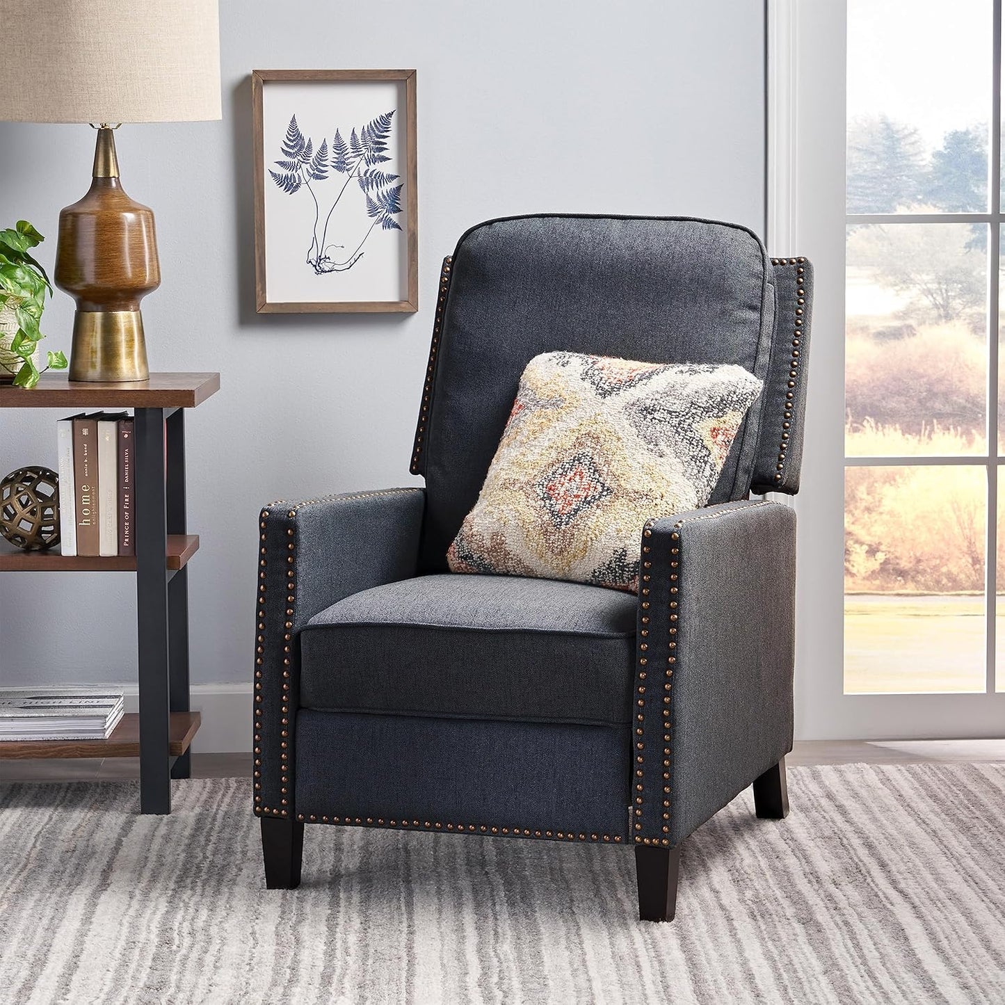 Christopher Knight Home Armstrong Recliner, Grey + Dark Brown