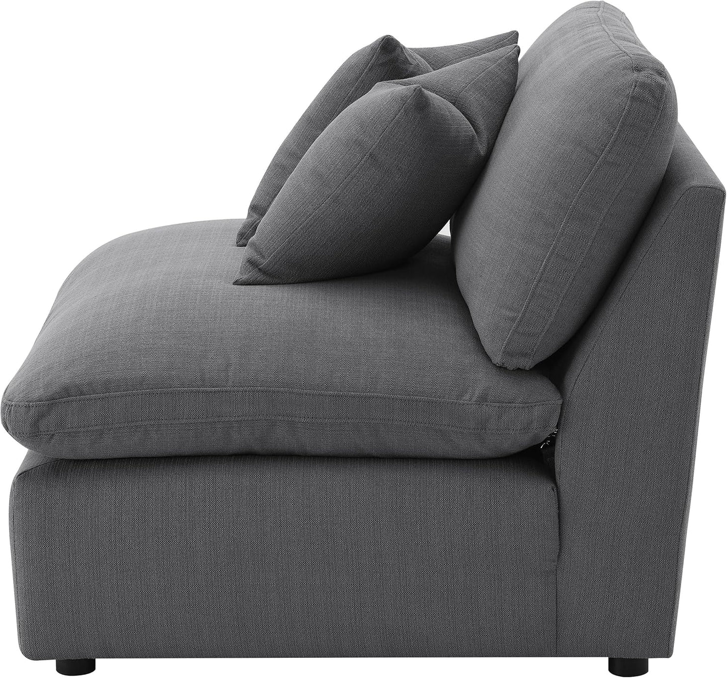 Coaster Home Furnishings - Hobson - Upholstered Armless Chair with Foam Cushion and Reversible Cushion - Living Room - Charcoal - 551455