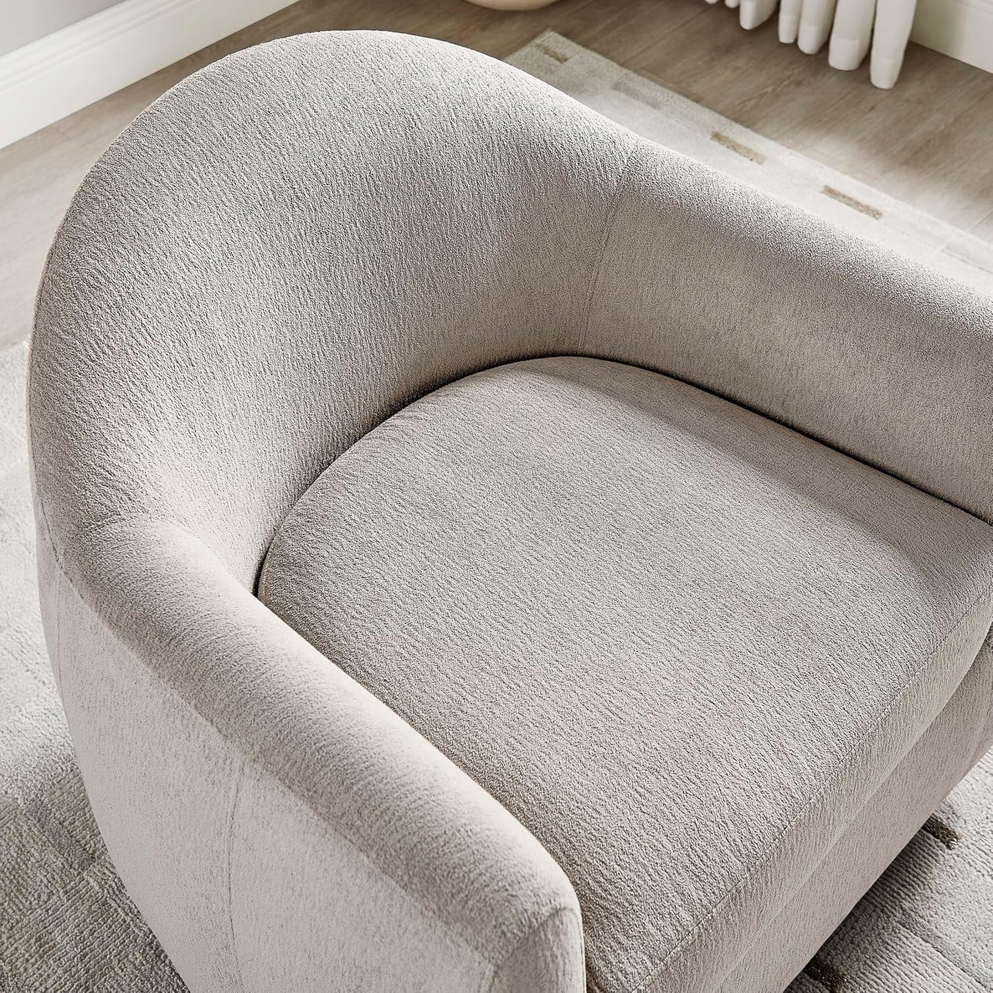 360° Swivel Accent Chair, Comfy Swivel Barrel Chairs, Modern Upholstered Arm Chair for Living Room, Bedroom, Apartment (Camel)