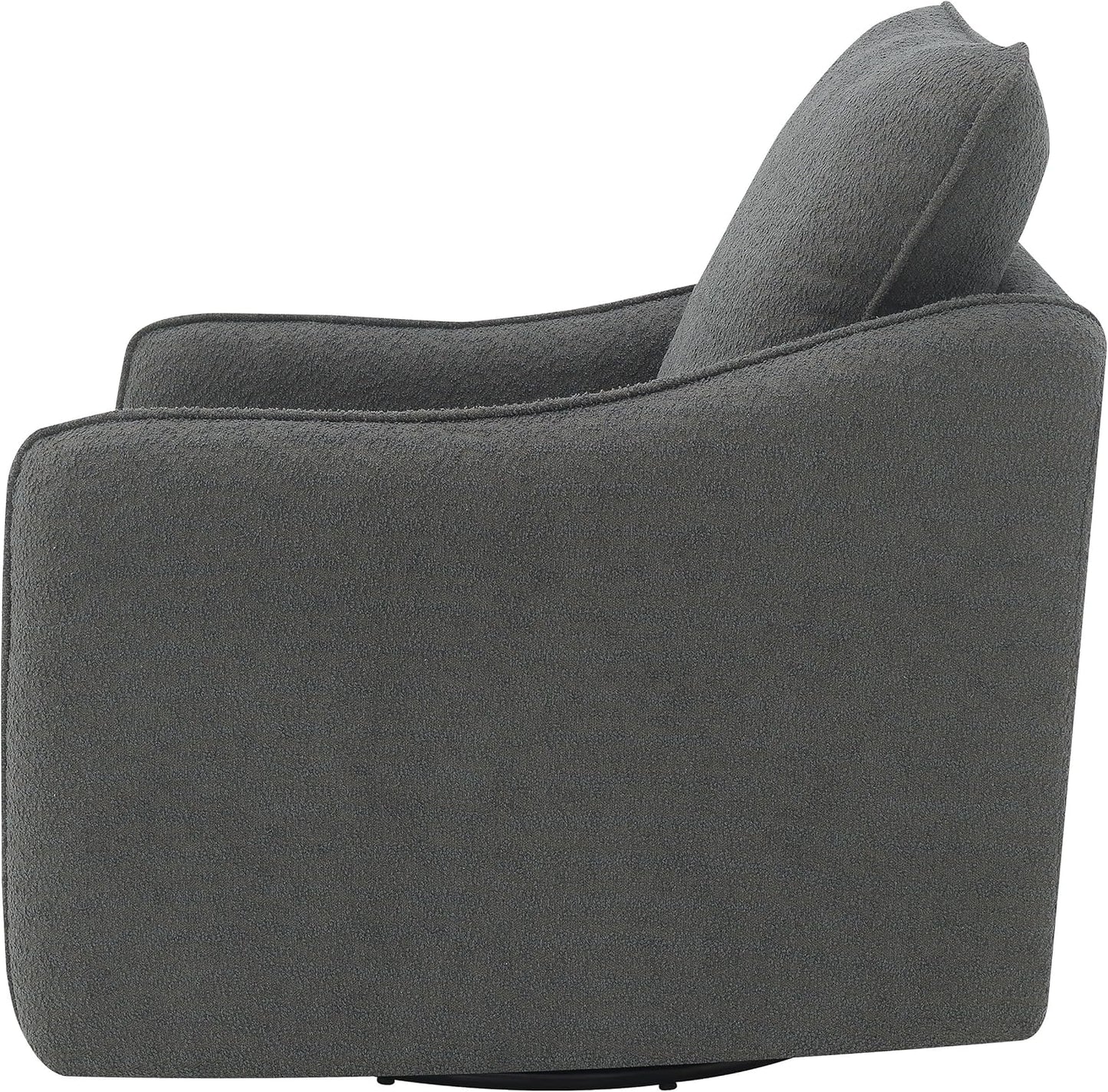 Coaster Home Furnishings - Madia - Upholstered Accent Chair with Sloped Arms, 360-Degree Swivel Base and Padded Cushion - Living Room - Charcoal - 903393