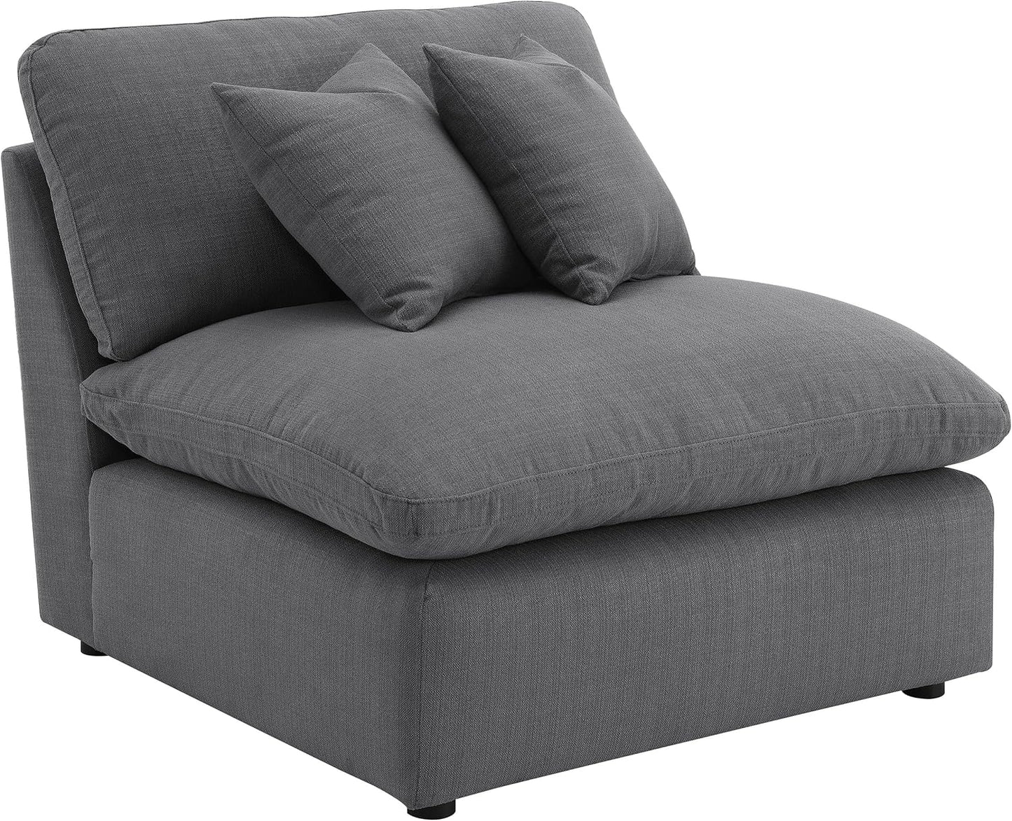 Coaster Home Furnishings - Hobson - Upholstered Armless Chair with Foam Cushion and Reversible Cushion - Living Room - Charcoal - 551455