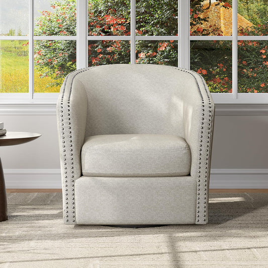 Christopher Knight Home Octavia Contemporary Fabric Swivel Chair, Wheat, Black 31.25D x 30.25W x 31.25H in